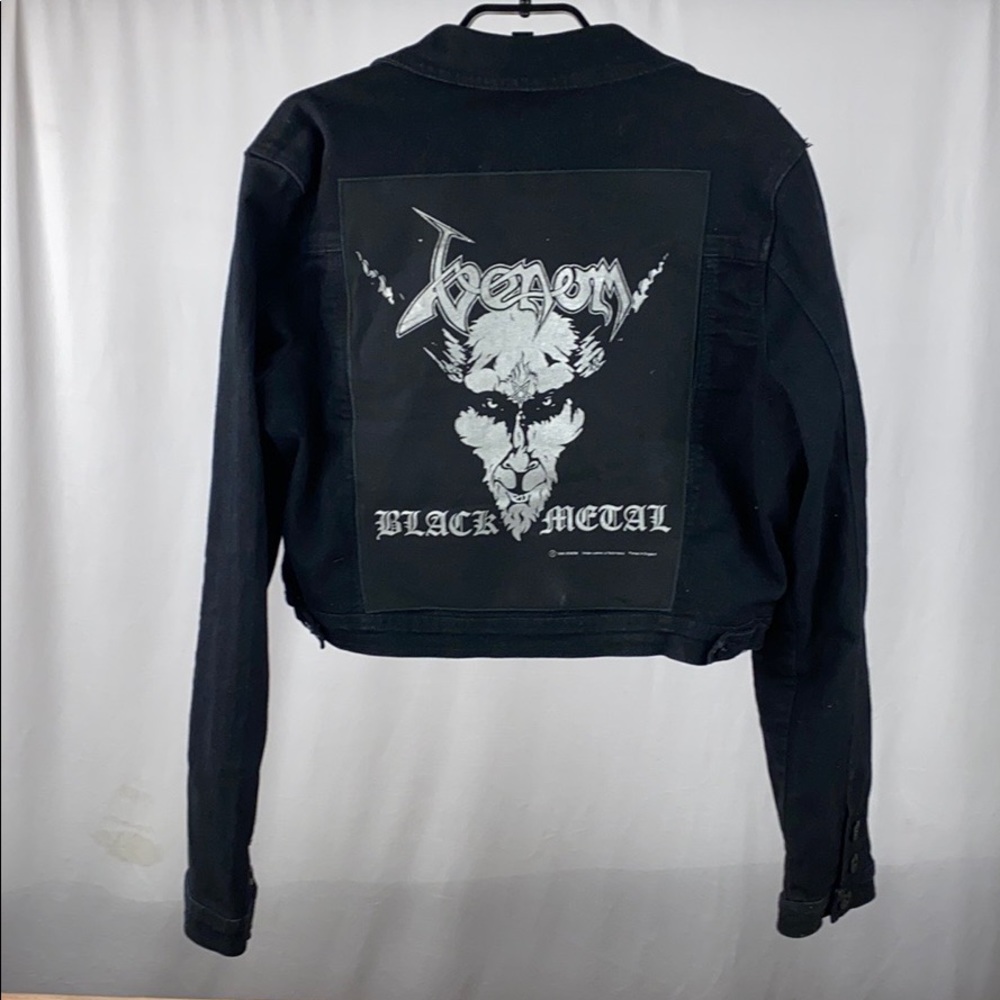 Venom Black Metal Denim Battle Jacket XL